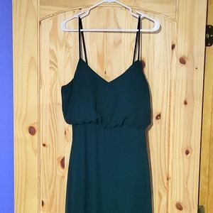 Emerald floor length Birdy Grey bridesmaid dress
